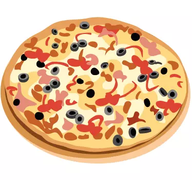 Vinilo decorativo ilustración pizza - TenVinilo