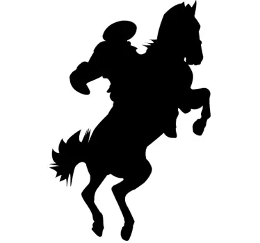 Vinilo decorativo jinete caballo desbocado - TenVinilo