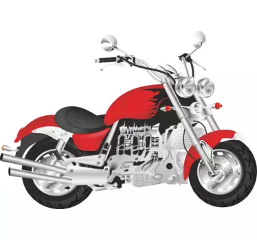 Vinilo decorativo moto roja - TenVinilo