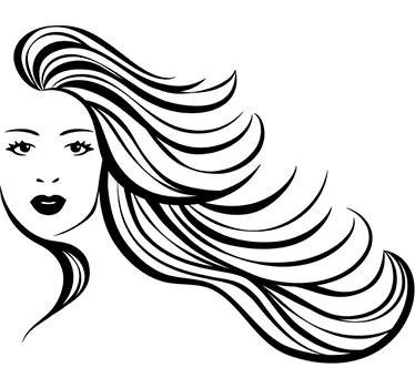 Vinilo decorativo mujer pelo largo - TenVinilo