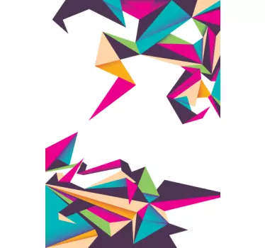 Vinilo para puerta origami de colores - TenVinilo
