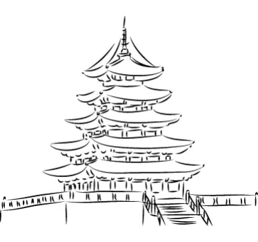 Vinilo decorativo pagoda - TenVinilo