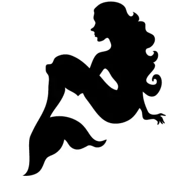 Vinilo decorativo perfil de una sirena - TenVinilo