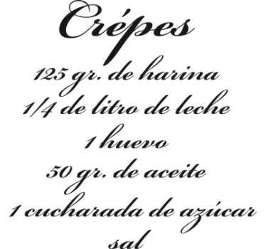 Vinilo decorativo receta crepes - TenVinilo