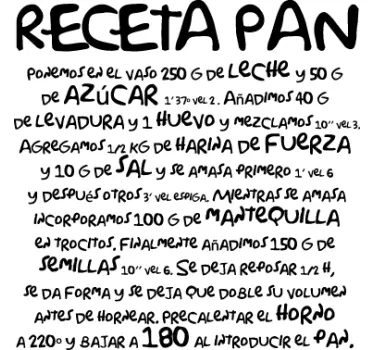 Vinilo decorativo receta pan - TenVinilo