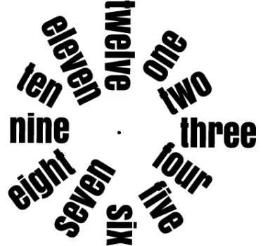 Vinilo decorativo reloj números en inglés - TenVinilo