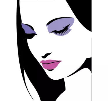 Vinilo decorativo retrato mujer maquillada - TenVinilo