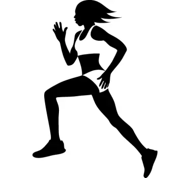 Vinilo decorativo silueta chica running - TenVinilo