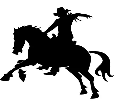 Vinilo decorativo silueta de cowboy - TenVinilo