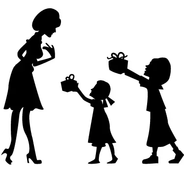 Vinilo decorativo silueta madre hijas - TenVinilo
