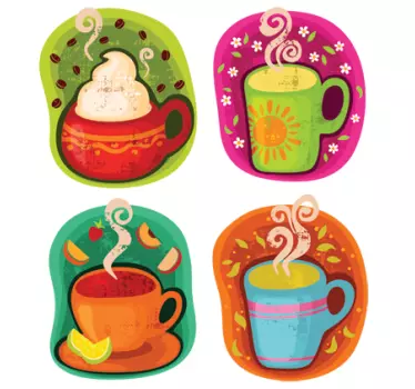 Vinilo decorativo stickers café - TenVinilo