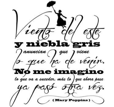 Vinilo decorativo texto Mary Poppins - TenVinilo