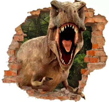 Vinilo decorativo trampantojo dinosaurio - TenVinilo