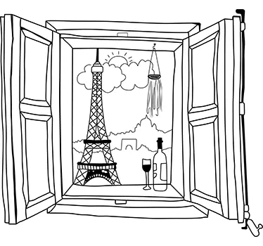 Vinilo decorativo ventana a París - TenVinilo