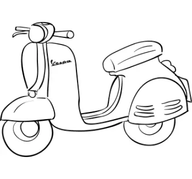 Vinilo pared Vespa - TenVinilo