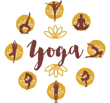 Vinilo decorativo yoga posiciones en círculo - TenVinilo