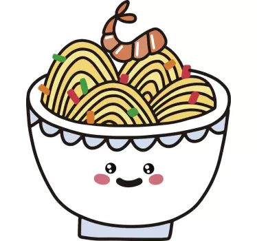 Vinilo decorativo dibujo anime ramen - TenVinilo