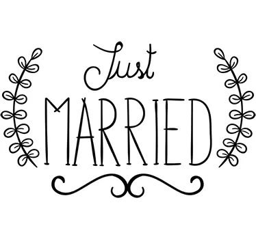 Vinilo elegante Just Married - TenVinilo
