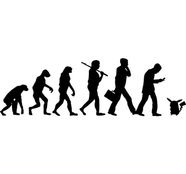 Vinilo gamer evolución humana pokémon go - TenVinilo