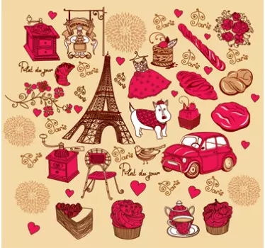Vinilo ilustración representativa París - TenVinilo