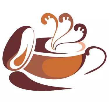 Vinilo ilustración taza café elegante - TenVinilo