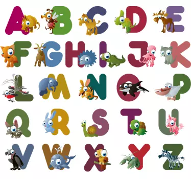 Vinilo infantil abecedario animal - TenVinilo