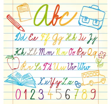 Vinilo infantil abecedario de cuaderno - TenVinilo