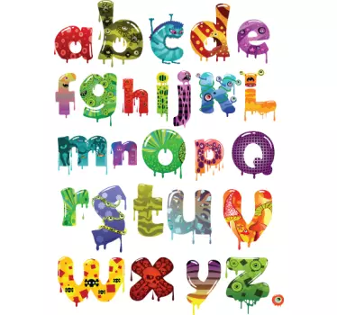 Vinilo infantil alfabeto monstruos - TenVinilo