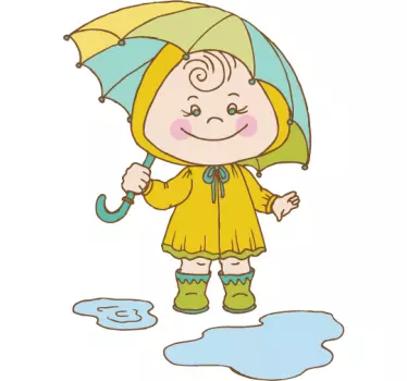 Vinilo infantil bebe día de lluvia - TenVinilo