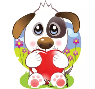 Vinilo infantil cachorro del amor - TenVinilo