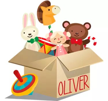 Vinilo infantil caja de juguetes - TenVinilo