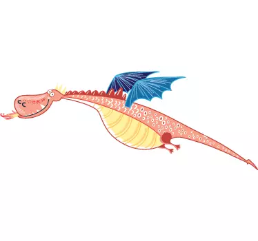 Vinilo infantil dragón alas azules - TenVinilo