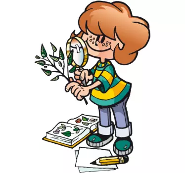 Vinilo infantil estudiante botánica - TenVinilo