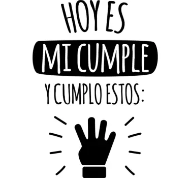 Vinilo infantil feliz cumpleaños personalizable - TenVinilo