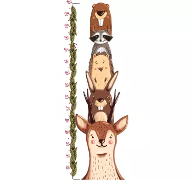 Vinilo infantil medidor fauna - TenVinilo