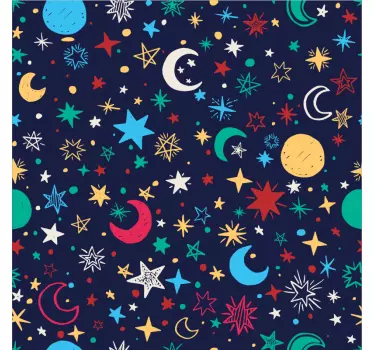 Vinilo infantil para muebles cielo estrellado - TenVinilo