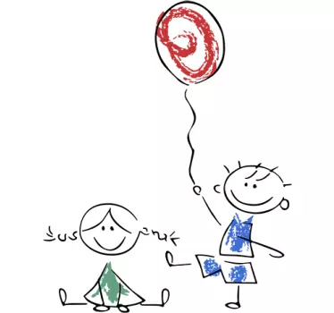 Vinilo infantil pareja de niños - TenVinilo