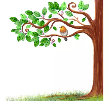 Vinilo infantil primavera árbol - TenVinilo