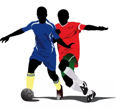 Vinilo juvenil pugna jugadores fútbol - TenVinilo