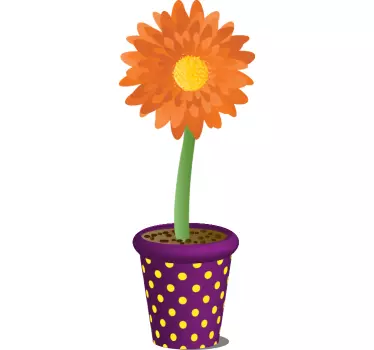 Vinilo decorativo maceta girasol - TenVinilo