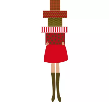 Vinilo mujer con cajas regalo - TenVinilo