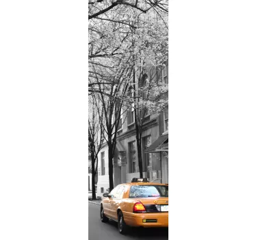 Vinilo nevera taxi en Nueva York - TenVinilo