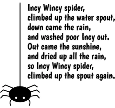 Vinilo para bebés frase incy wincy spider - TenVinilo