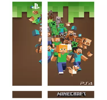 Vinilo gamer para PS4 Minecraft - TenVinilo
