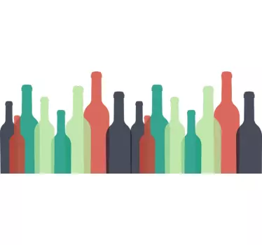 Vinilo cocina botellas de vino - TenVinilo