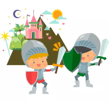 Vinilo de pared de caballeros infantiles - TenVinilo