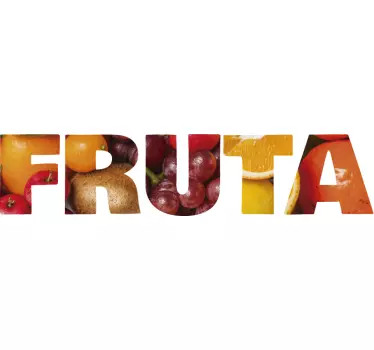 Vinilo pared Fruta texto - TenVinilo