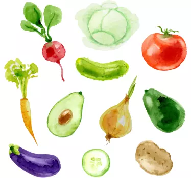 Vinilo cocina Frutas y verduras - TenVinilo