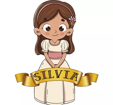 Vinilo para casa niña comunión con nombre - TenVinilo
