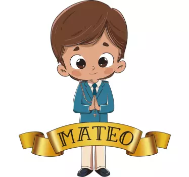 Vinilo para casa niño comunión con nombre - TenVinilo